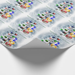 Papier Cadeau Noël de bonhomme de neige de boule de billards