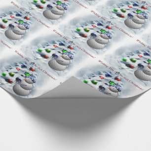 Papier Cadeau Noël de bonhomme de neige de boule de golf