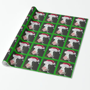 Papier Cadeau Noël de casquette de Père Noël de vache à Mooe