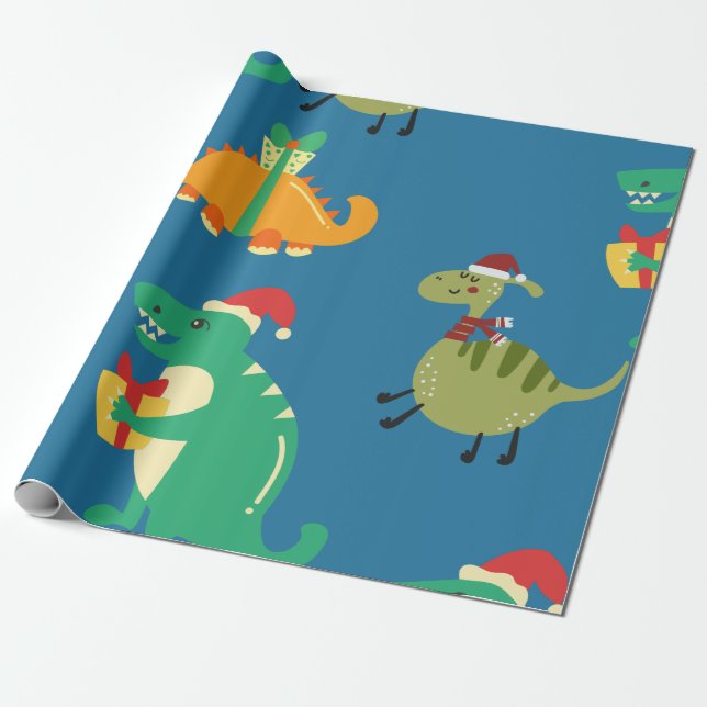 Papier Cadeau Noël de Dinosaur (Déroulé)