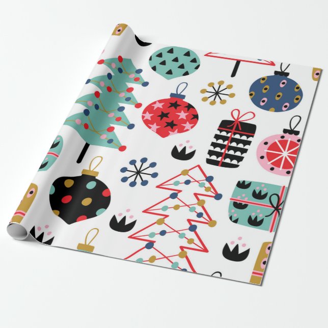 Papier Cadeau Noël de fête de vacances de motif (Déroulé)