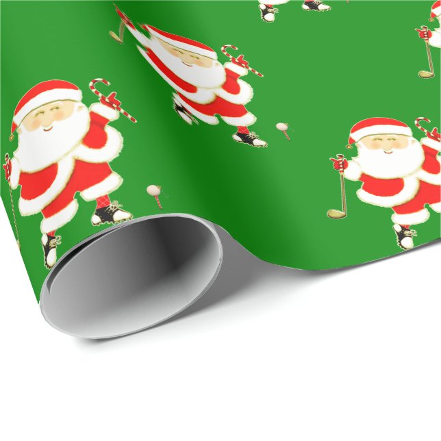 Papier Cadeau Noël de golf (Coin rond)
