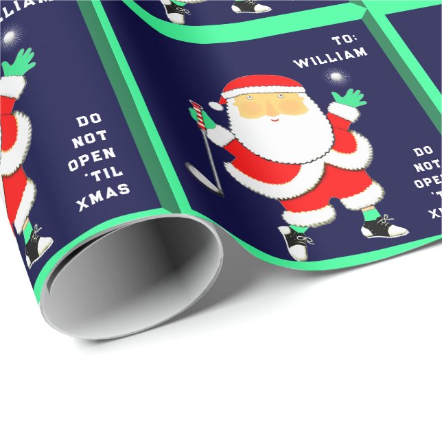 Papier Cadeau Noël de golf (Coin rond)