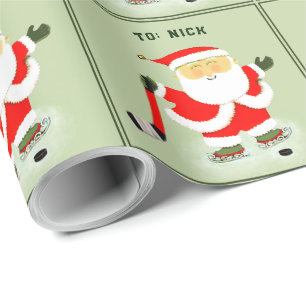 Papier Cadeau Noël de hockey personnalisé
