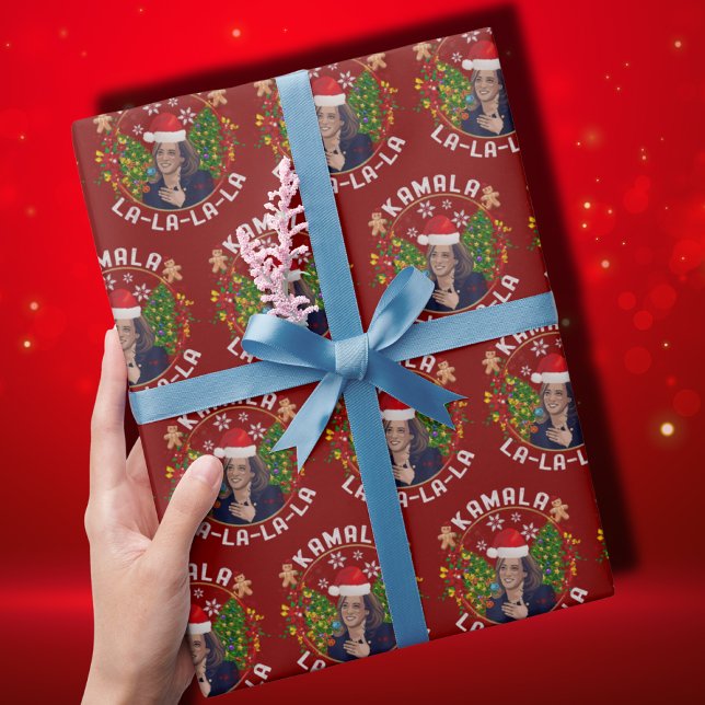 Papier Cadeau Noël de Kamala Harris Santa Hat (Créateur téléchargé)