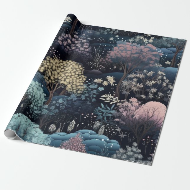 Papier Cadeau Noël de la Forêt d'hiver enchantée (Déroulé)