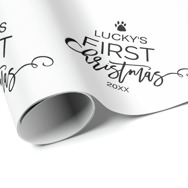 Papier Cadeau Noël de l'animal de compagnie (Coin rond)