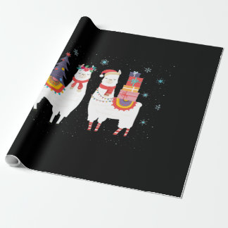 Papier Cadeau Noël de Llama - Noël d'Alpaca