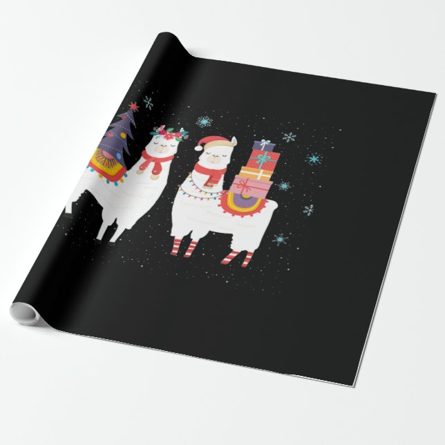 Papier Cadeau Noël de Llama - Noël d'Alpaca (Déroulé)