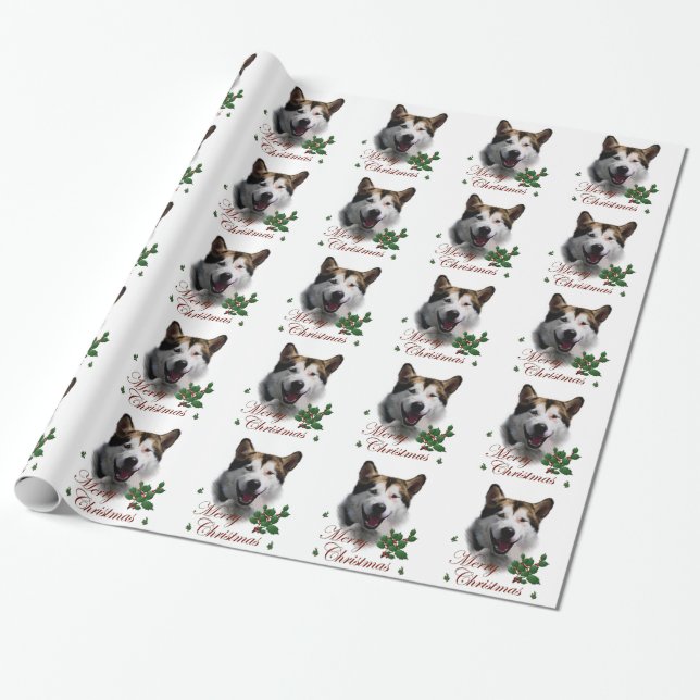 Papier Cadeau Noël de Malamute en Alaska (Déroulé)