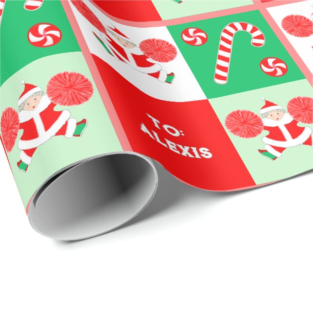 Papier Cadeau Noël de meneuse de claque (Coin rond)