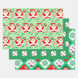 Papier cadeau Noël de Noël de baseball
