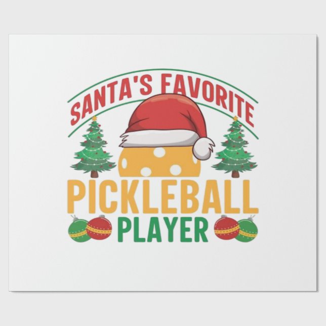 Papier Cadeau Noël de Pickball (Plat)
