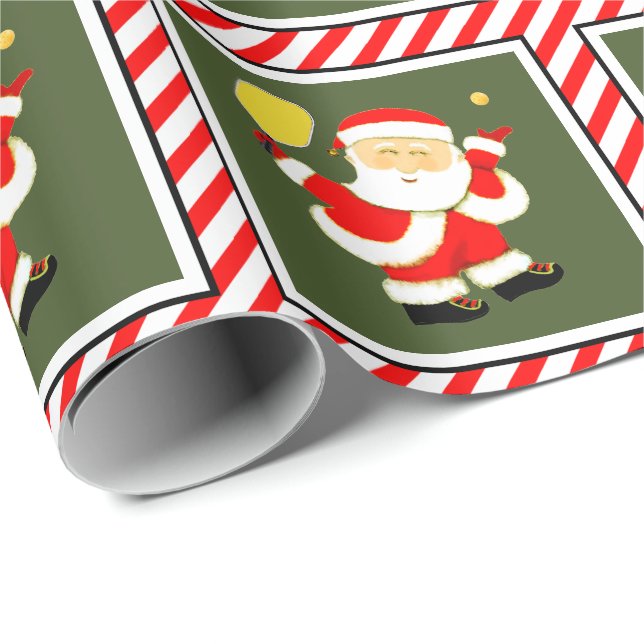 Papier Cadeau Noël de pickleball (Coin rond)