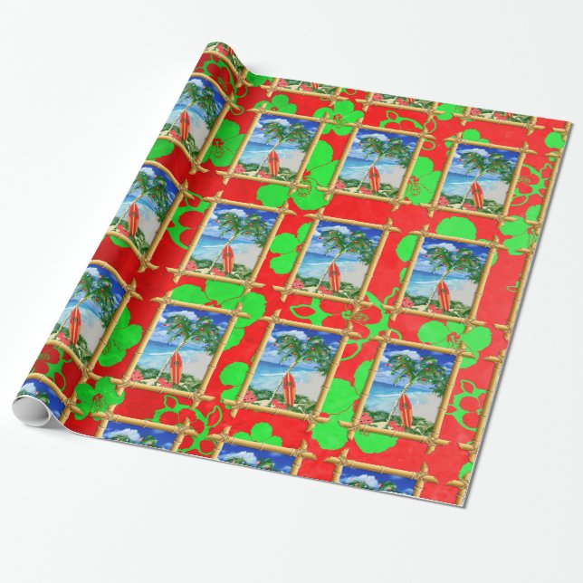 Papier Cadeau Noël de plage (Déroulé)