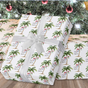 Papier Cadeau Noël de plage tropicale