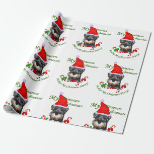 Papier Cadeau Noël de Schnauzer miniature joyeux