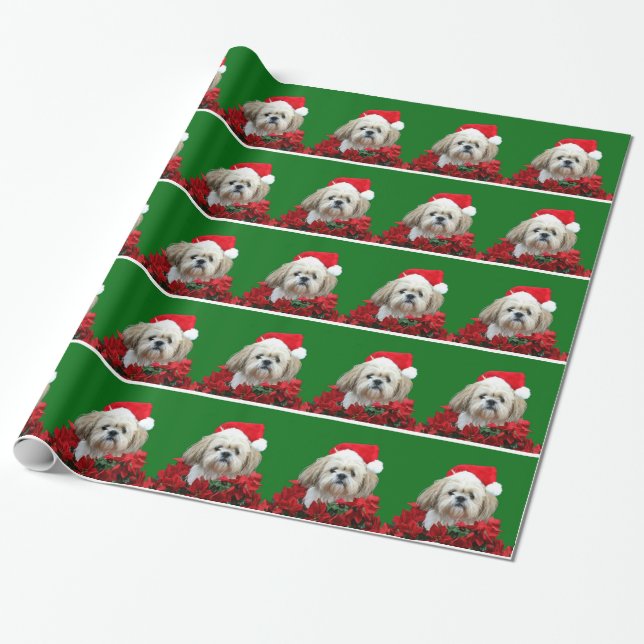 Papier Cadeau Noël de Shih Tzu (Déroulé)