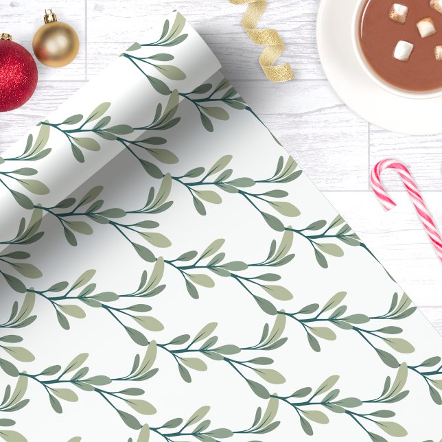 Papier Cadeau Noël de verdure moderne (Créateur téléchargé)