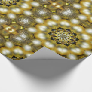 Papier Cadeau Noël des Baubles d'or et d'argent