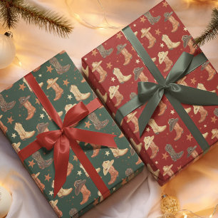 Papier Cadeau Noël des Casquettes et des bottes de cowboy de l'O