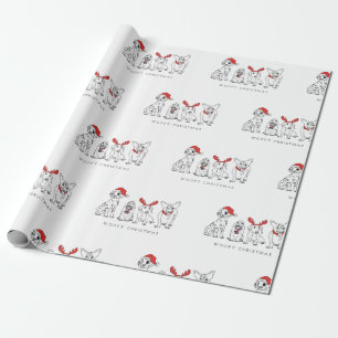 Papier Cadeau Noël des chiens de Noël Les chiens de Père Noë