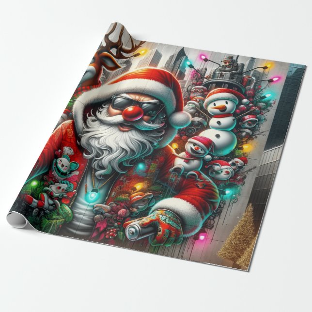 Papier Cadeau Noël des graffitis (Déroulé)