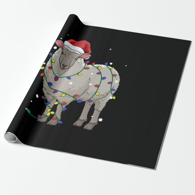 Papier Cadeau Noël des moutons amusants | Cadeau du Père Noël (Déroulé)