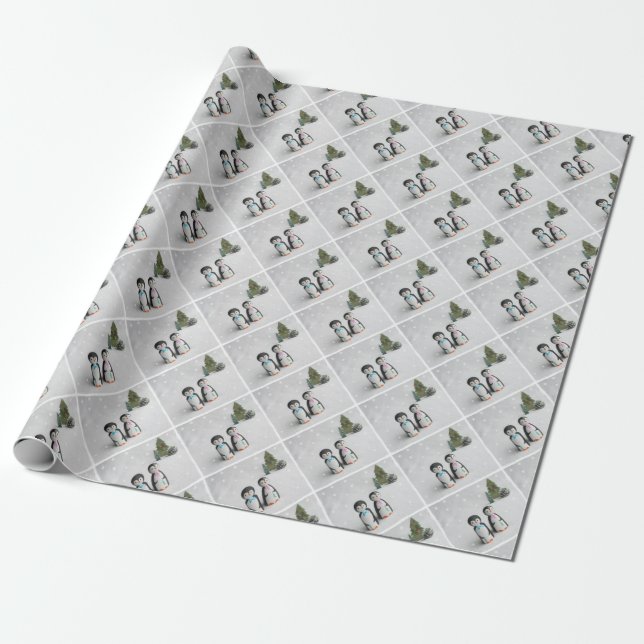 Papier Cadeau Noël des Pingouins (Déroulé)