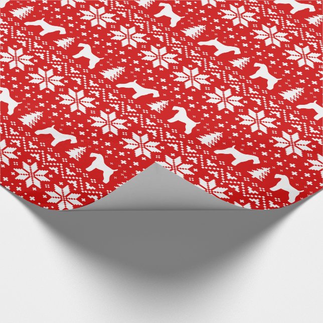 Papier Cadeau Noël des silhouettes de Kerry Blue Terrier (Coin)