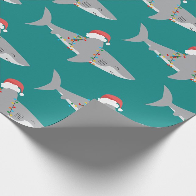 Papier Cadeau Noël drôle de requin (Coin)