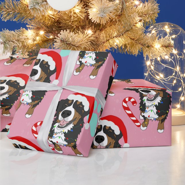 Papier Cadeau Noël du chien de montagne bernois (Vacances)