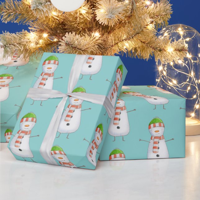 Papier Cadeau Noël du Motif mignon Snowman (Vacances)
