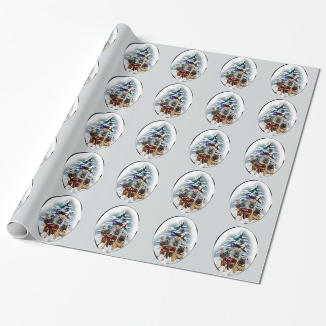 Papier Cadeau Noël du Shar-Pei chinois (Déroulé)