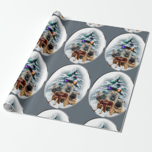 Papier Cadeau Noël du trio chinois Shar-pei
