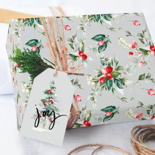 Papier Cadeau Noël élégant aux baies de fêtes