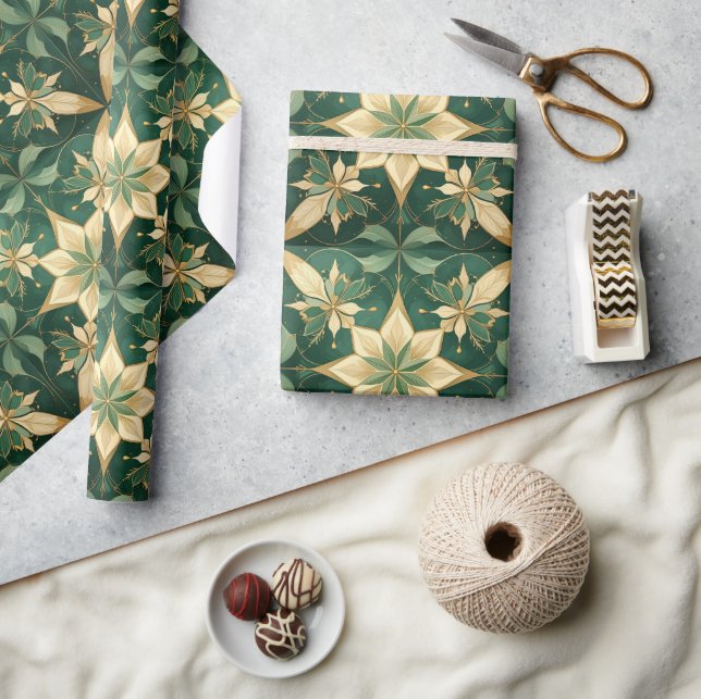 Papier Cadeau Noël Élégant - Étoile (Artisanat)