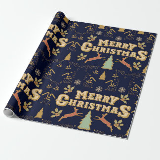 Papier Cadeau Noël élégant luxe doré Joyeux Noël
