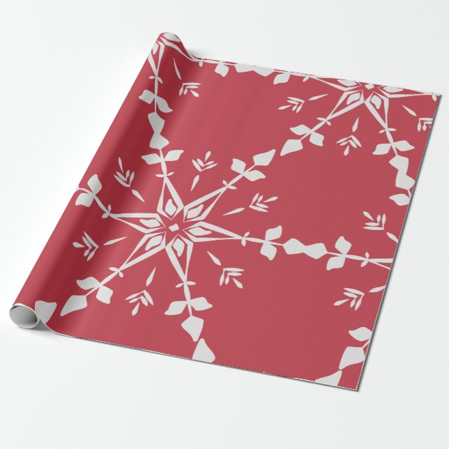 Papier Cadeau Noël élégant rouge (Déroulé)