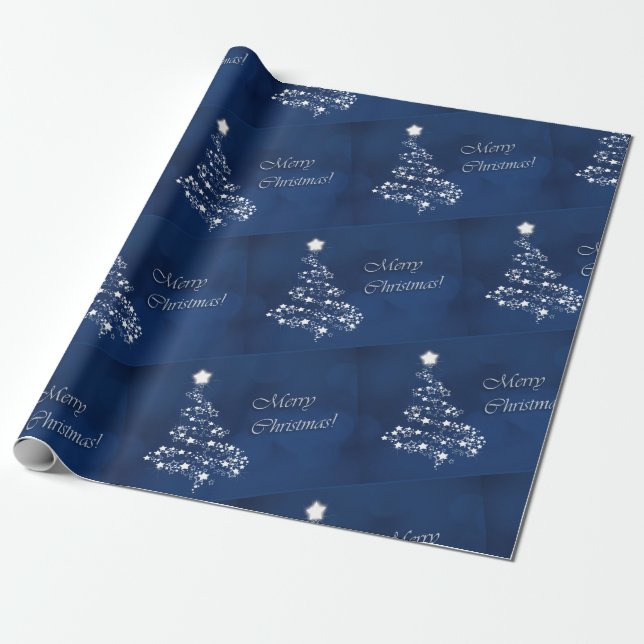 Papier Cadeau Noël en bleu (Déroulé)