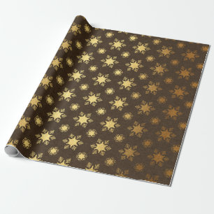 Papier Cadeau Noël en feuille d'or et bordeaux