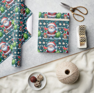 Papier Cadeau Noël en juillet avec SANTA CLAUS