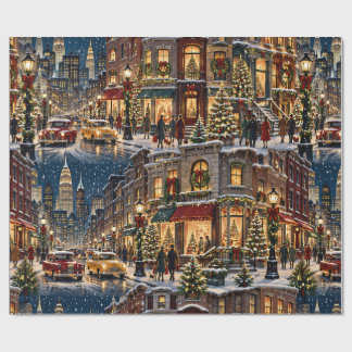 Papier Cadeau Noël en ville
