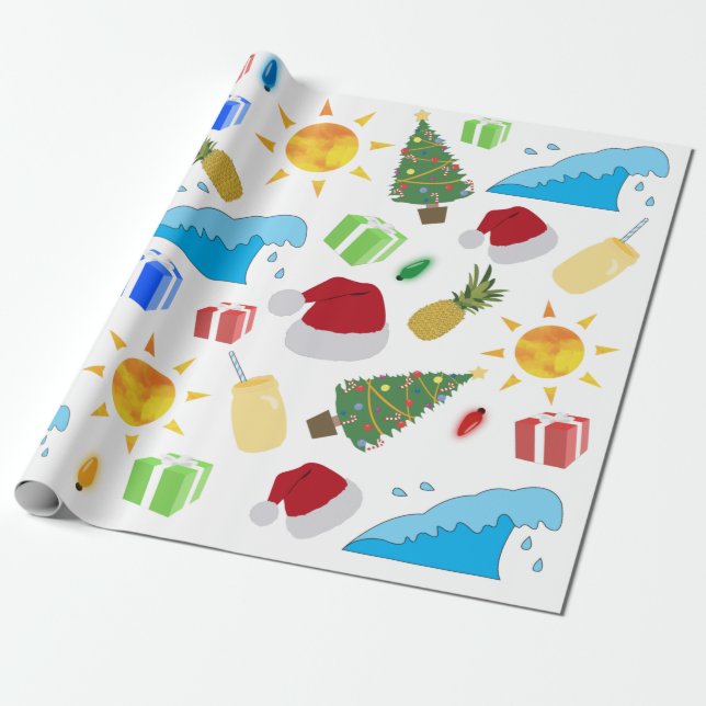 Papier Cadeau Noël été vacances (Déroulé)