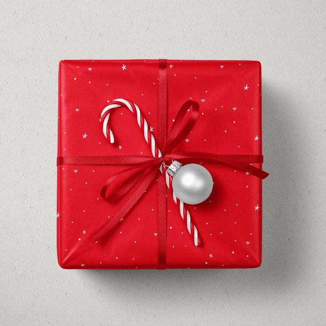 Papier Cadeau Noël étoiles rouge blanc mignon (Créateur téléchargé)