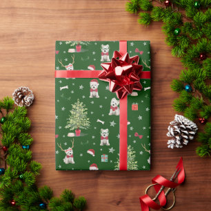 Papier Cadeau Noël Fantaisiste Westie Blanc