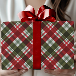 Papier Cadeau Noël Festif Classique Tartan Plaid