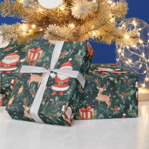 Papier Cadeau Noël Festif Père Noël