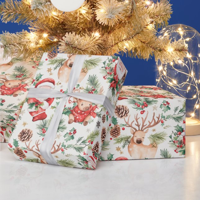 Papier Cadeau Noël Festif Père Noël (Vacances)