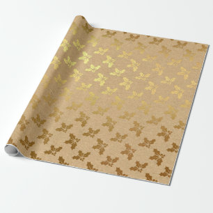 Papier Cadeau Noël feuille d'or